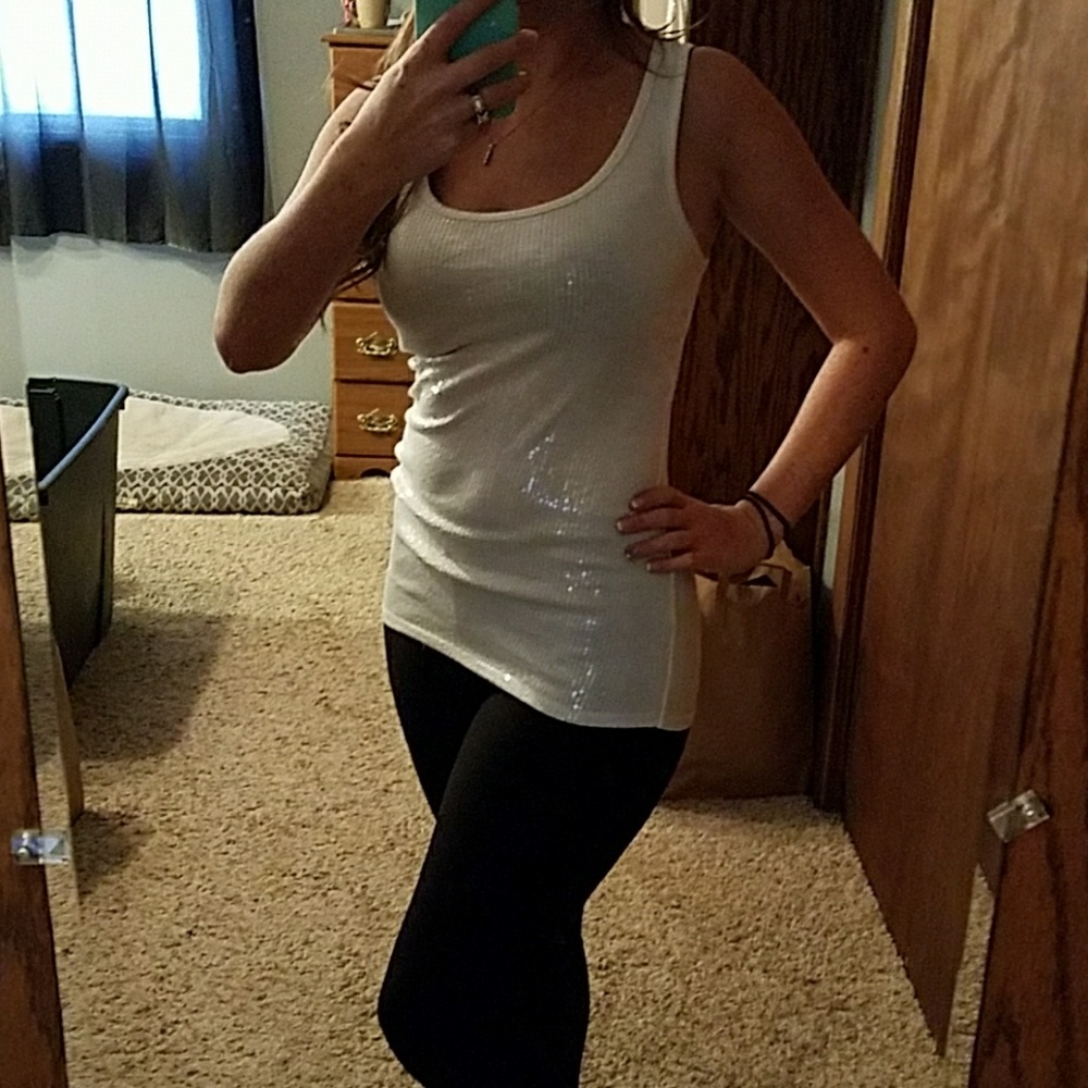 Maurices White Sequence Tank Tops - Picture 2 of 2